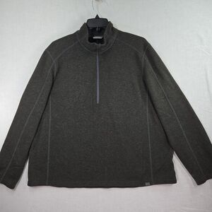 LL Bean 1/2 Zip Pullover Sweatshirt Men's XXL Grey Polyester Wool Blend #506408